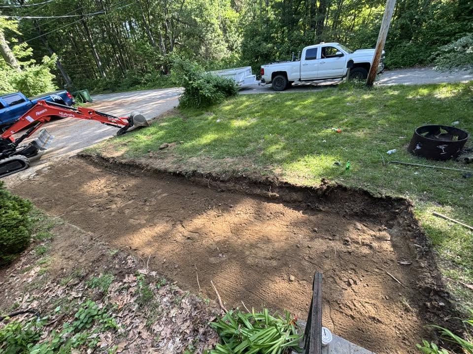 Finished walkway base excavation — Leicester, MA site prep complete